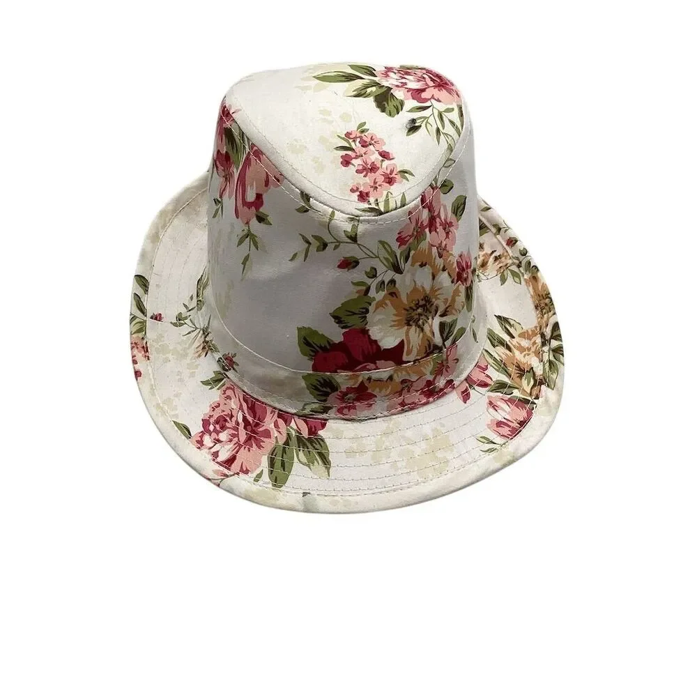 Women's Floral Fedora Hat Multicolor One Size‎